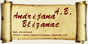Andrijana Blizanac vizit kartica